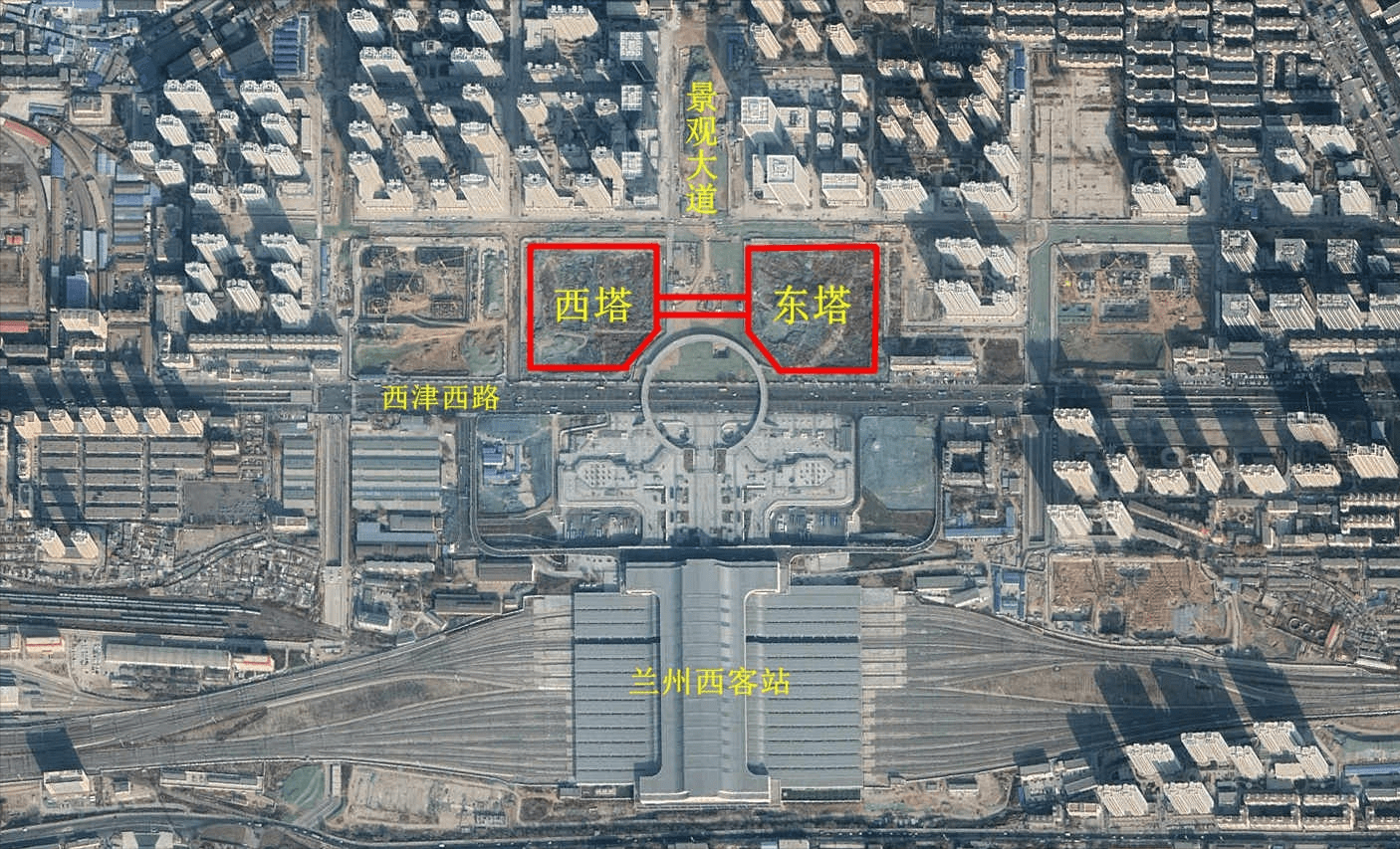 高318米双子塔总投资约100亿元建成后将是兰州第一高楼