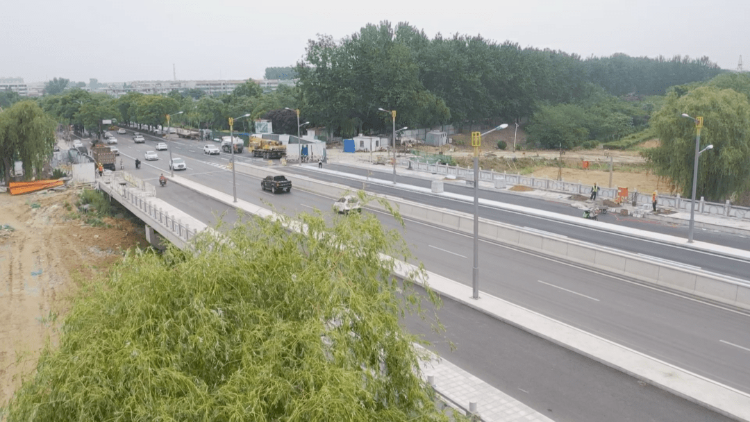 曲阜市东104国道大沂河桥即将双向通车