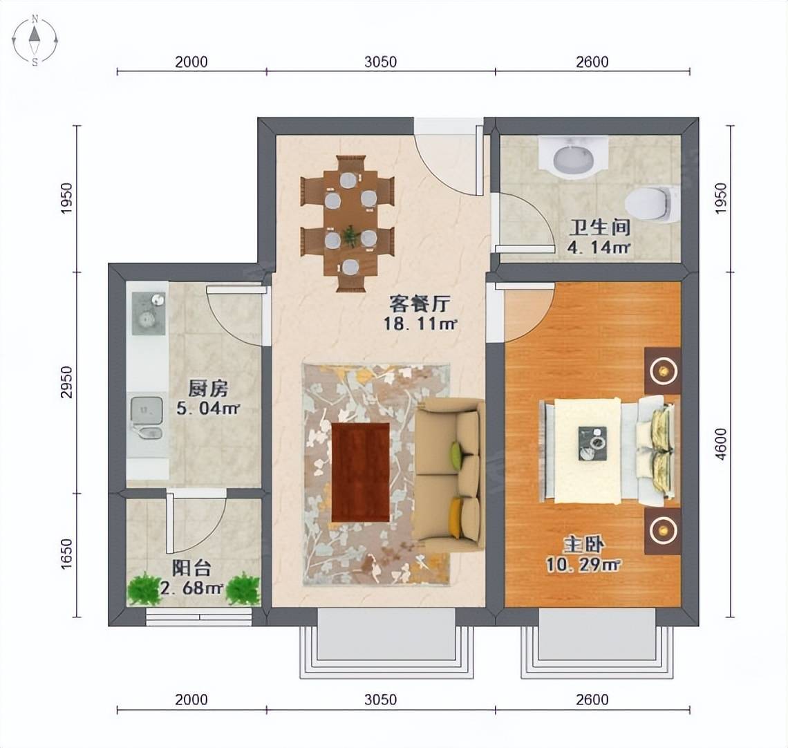 原创北京西城区枫桦豪景一居室6折574w起拍