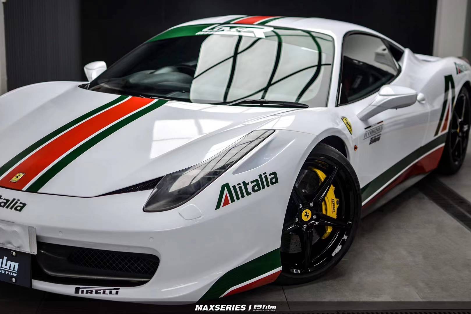 法拉利458lbfilm改色膜超亮阿尔卑斯白