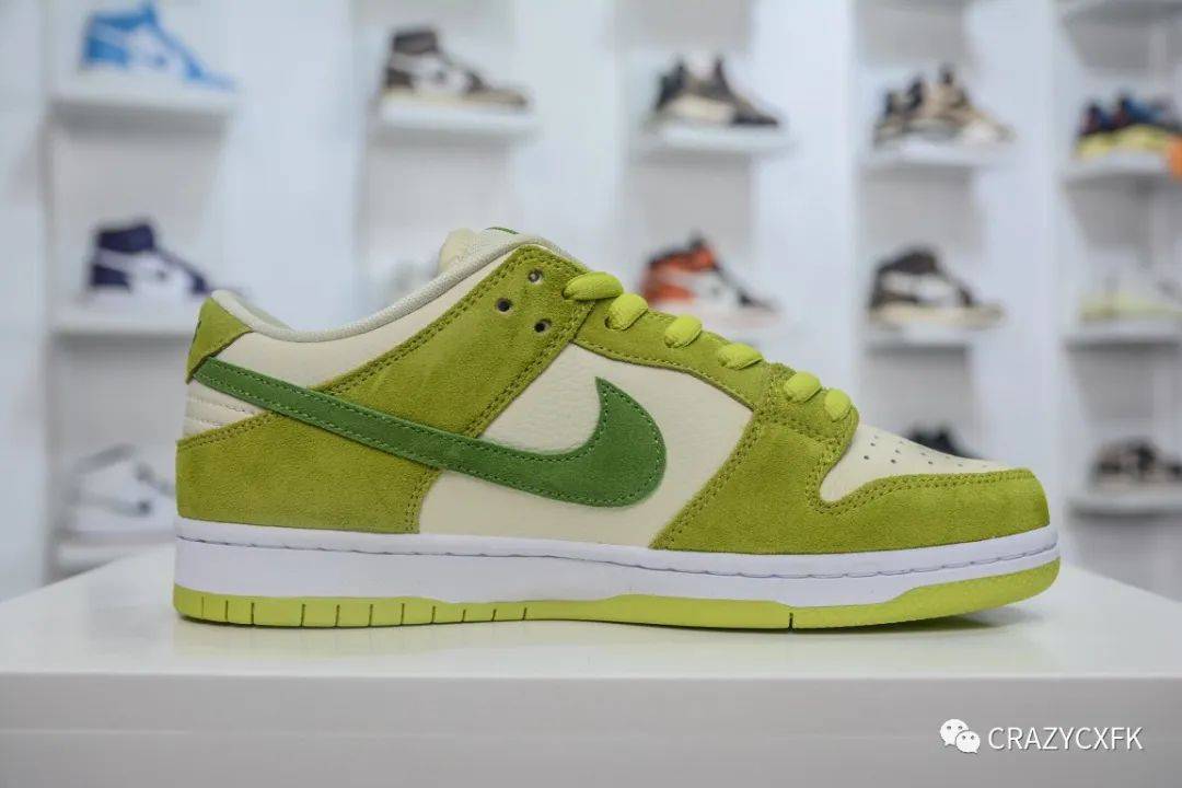 耐克nike sb dunk low green apple 苹果绿低帮运动鞋_鞋舌_绿色