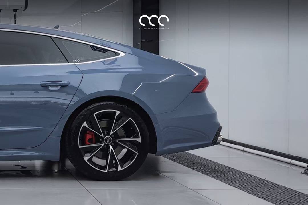 奥迪a7漫彩改色膜pet瓷器蓝
