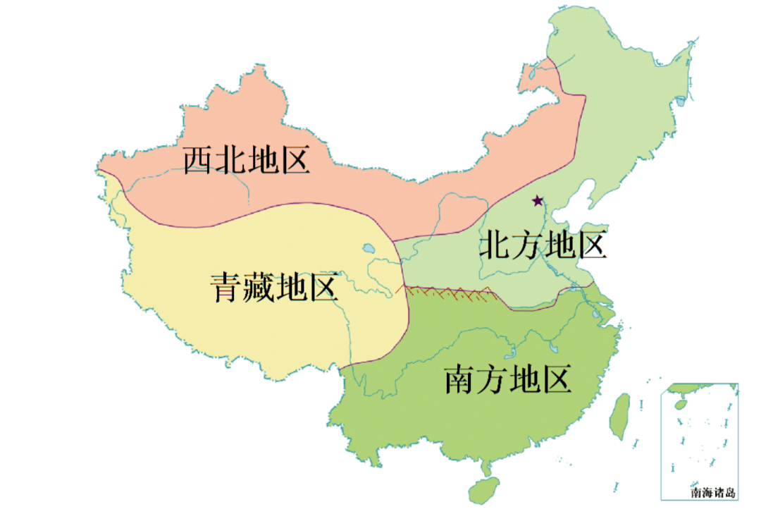 中国北方地区简图图片