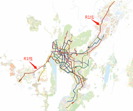 r2线:根本与此前规划的南北快线共同北起于西北新城大河梗,沿王筇路与