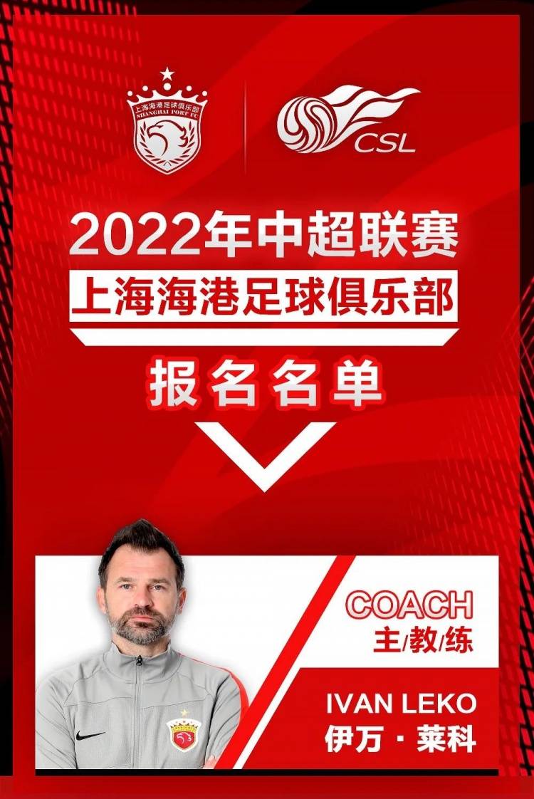 上海海港队新赛季大名单：两国脚新援在列 张琳芃仍穿5号