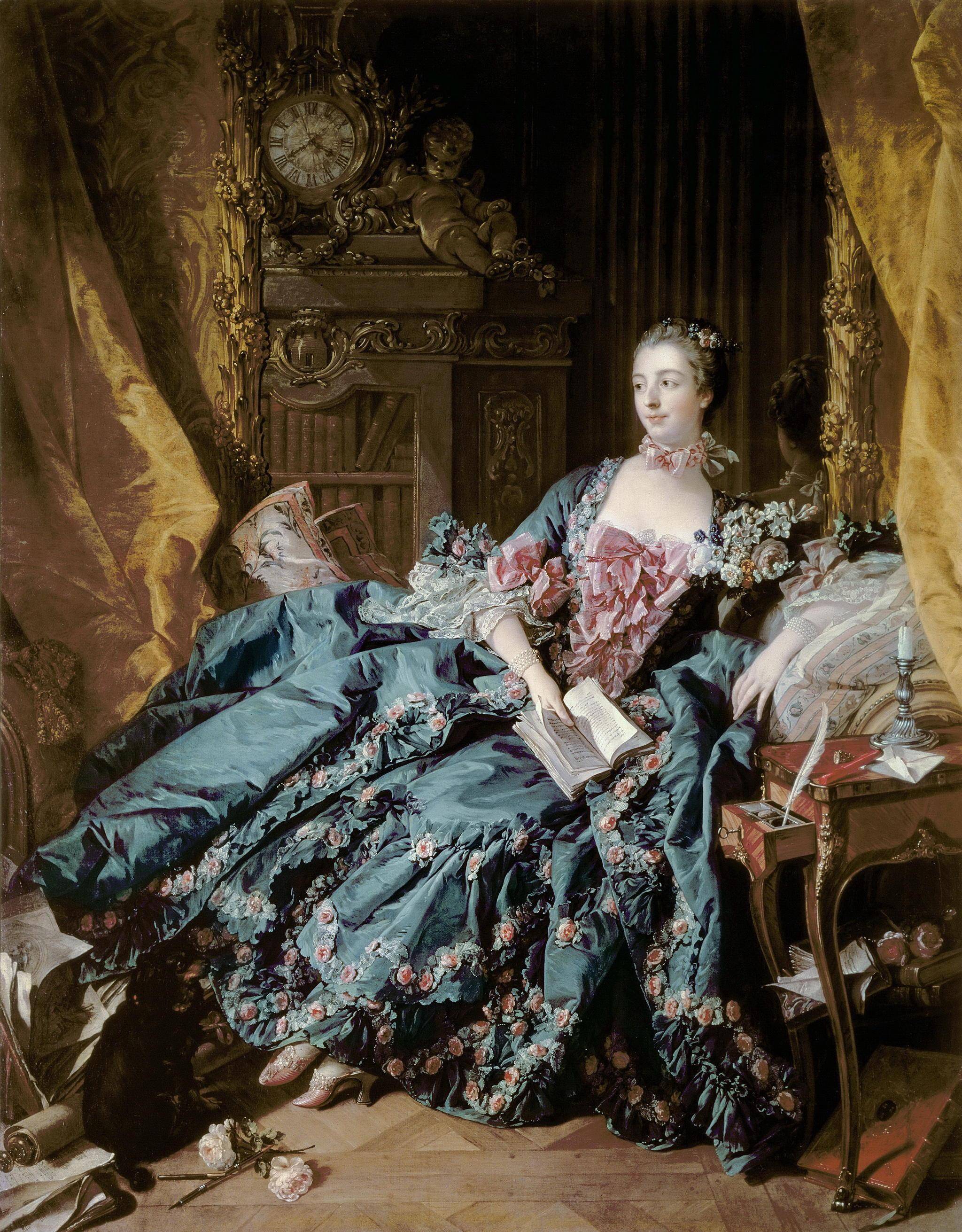 法国复古宫廷礼服油画图片