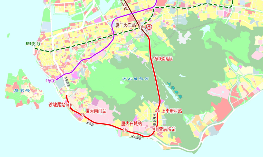 厦门地铁amtr第三期规划线路表流出3号线南延段官方释出最新动态