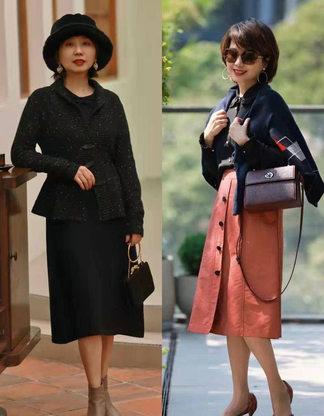 借鉴中年博主的高级感穿搭:50岁依旧优雅漂亮!_连衣裙_女人_羊毛