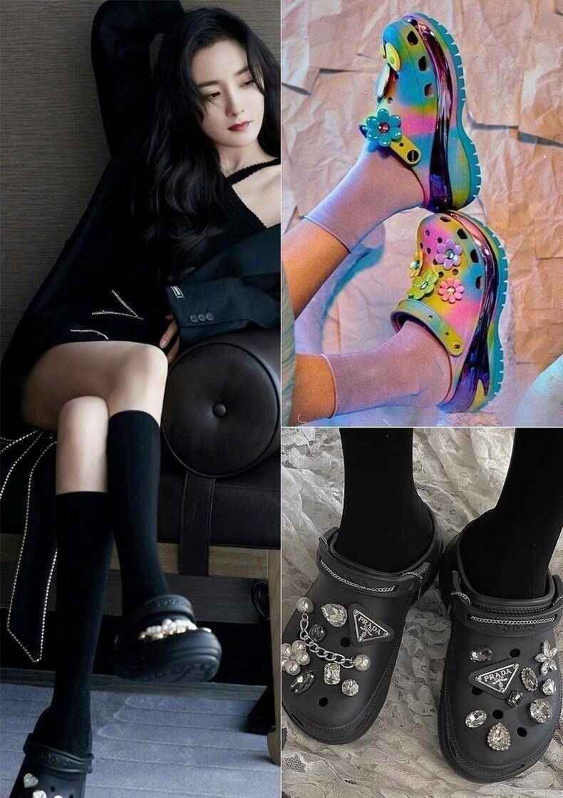 原创夏天来双洞洞鞋吧搭配简单还挺有个性的国内外女星都喜欢