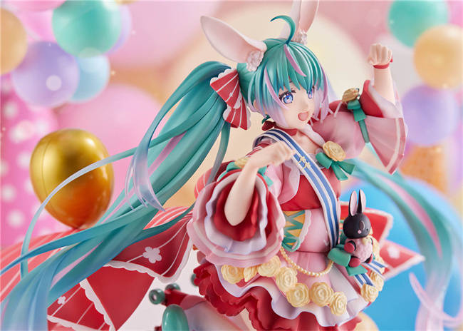 初音未来 生日会2021 ~兔子娘~1/7手办 十分可爱了_马尾_进行_粉色