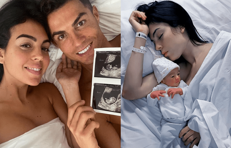 乔治娜素颜出街,小腹微隆!还有半年生俩娃,c罗让她安心养胎