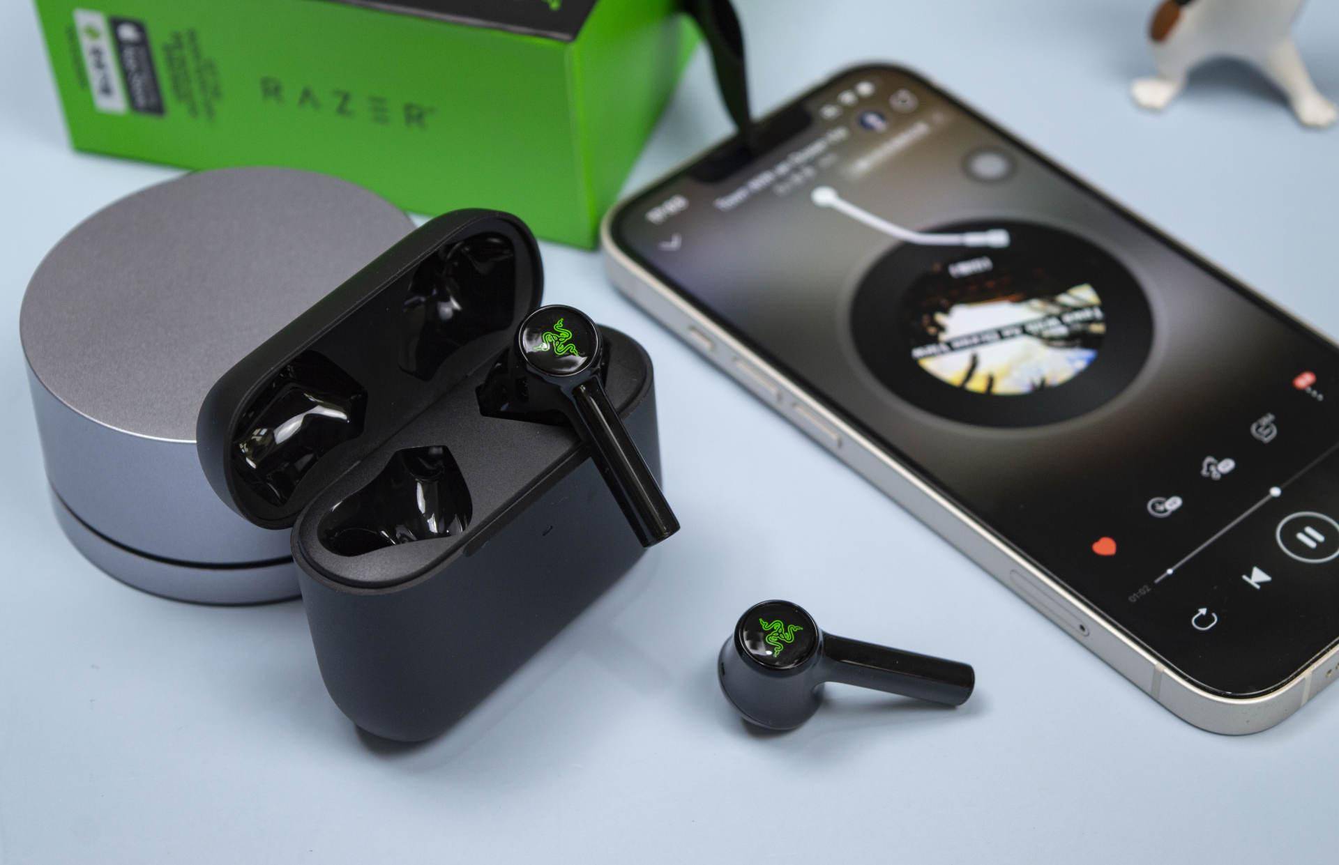 售价299雷蛇razer战锤狂鲨x真无线蓝牙耳机开箱