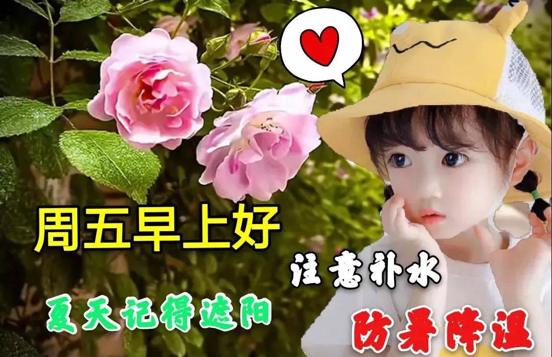 原创6月24日星期五清晨早上好问候祝福动态表情图片周五最新早安问候