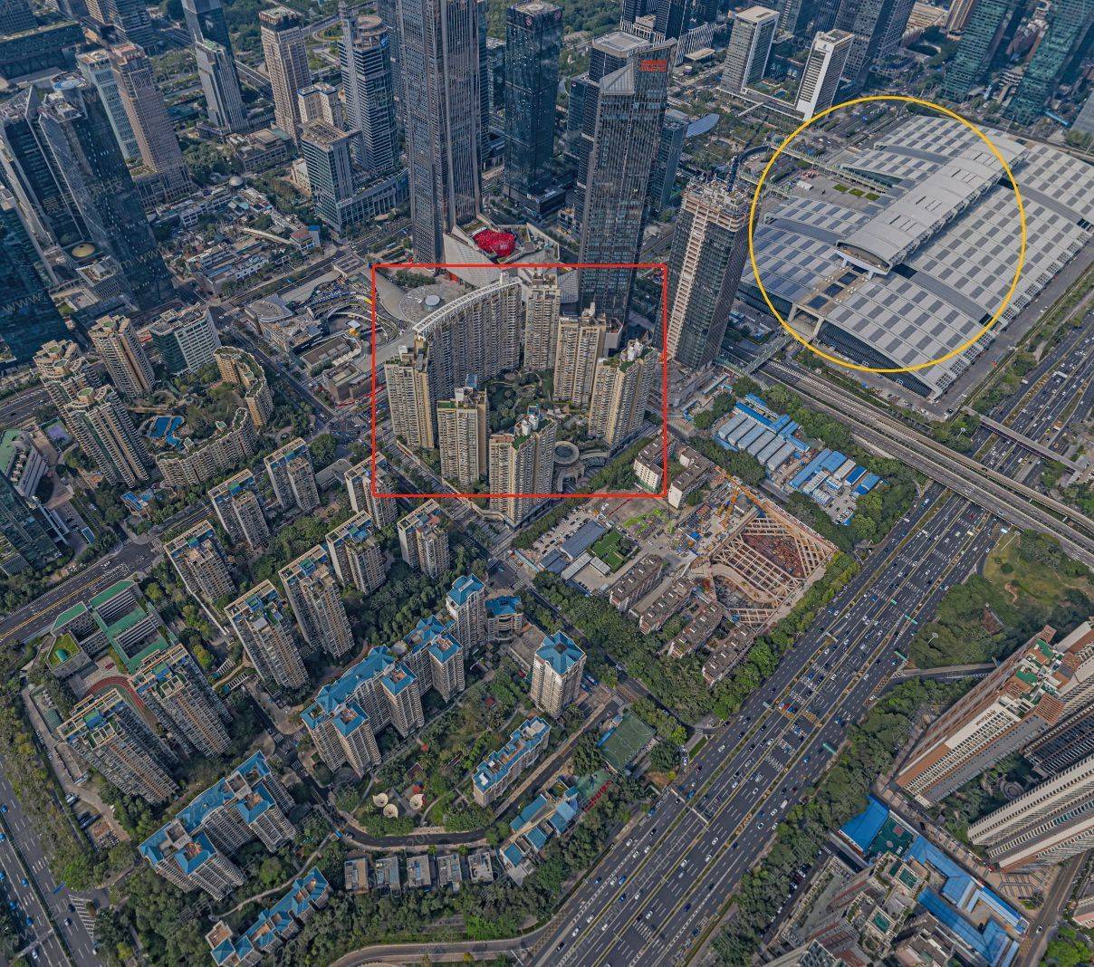 福田区星河国际花园航拍看楼体和周围配套(35p)