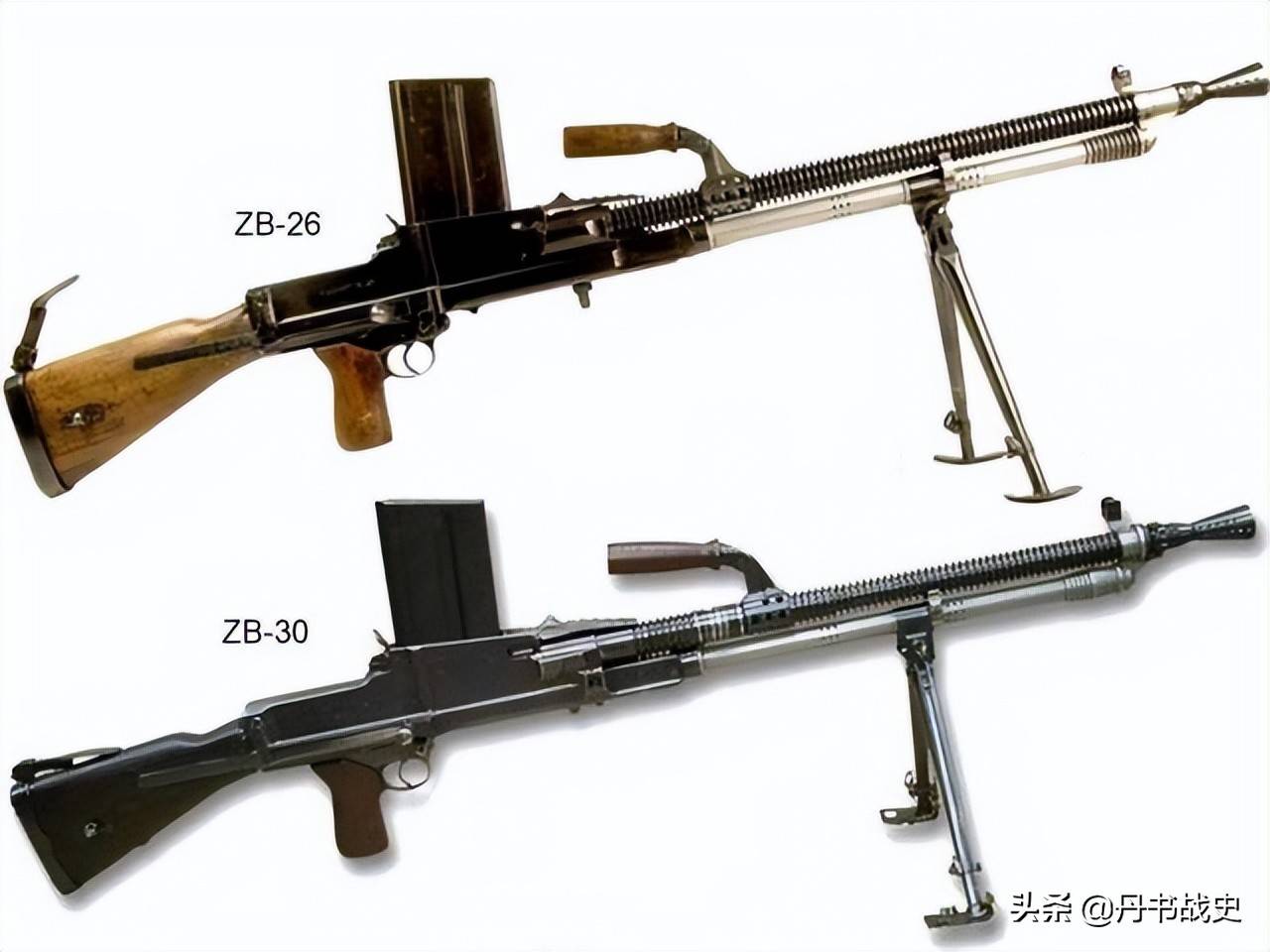两款机枪相比之下,zb30比zb26长了1厘米多,为1180毫米,重量增加了20多