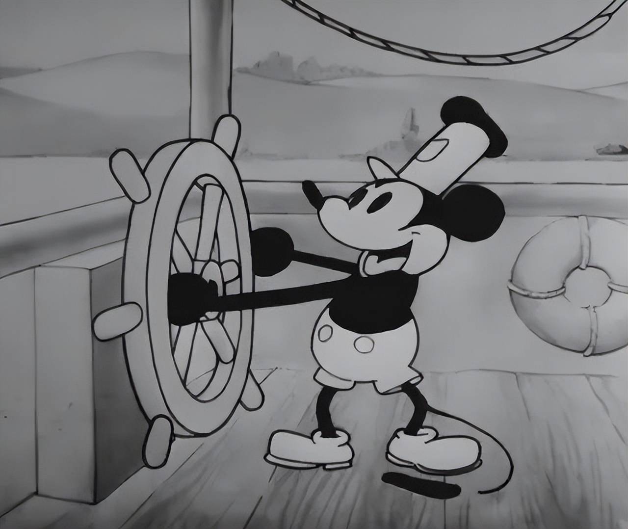 迪士尼最早的黑白米奇图片