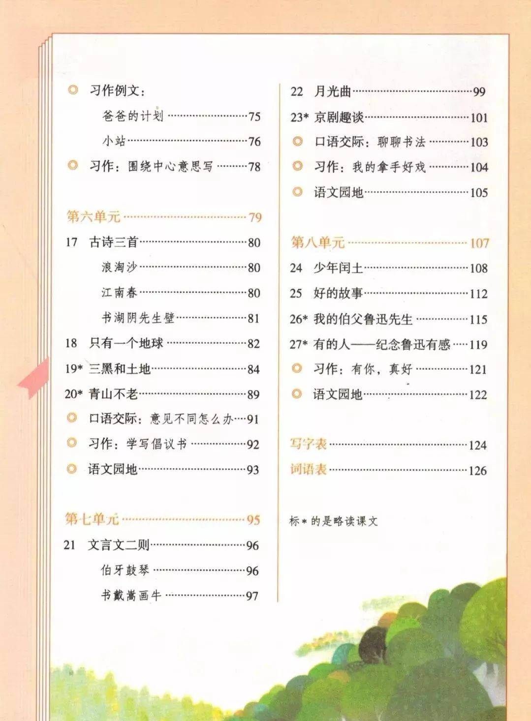 部编人教版小学六年级语文上册高清电子课本