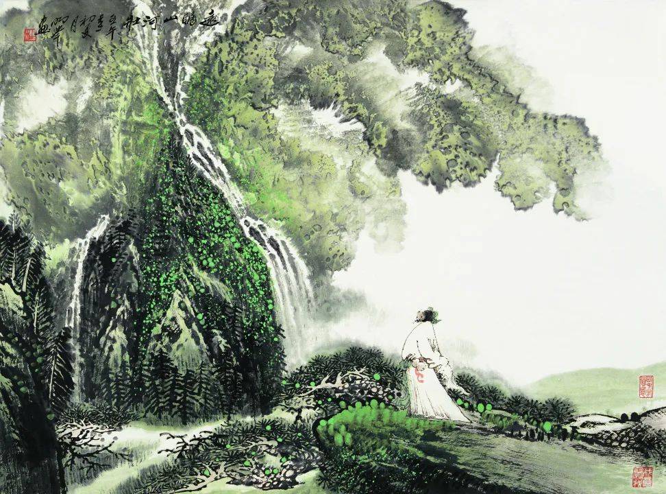 图李白"独坐敬亭山"赏梅图张谓"早梅"夕归图裴迪"华子岗"抚琴图刘长