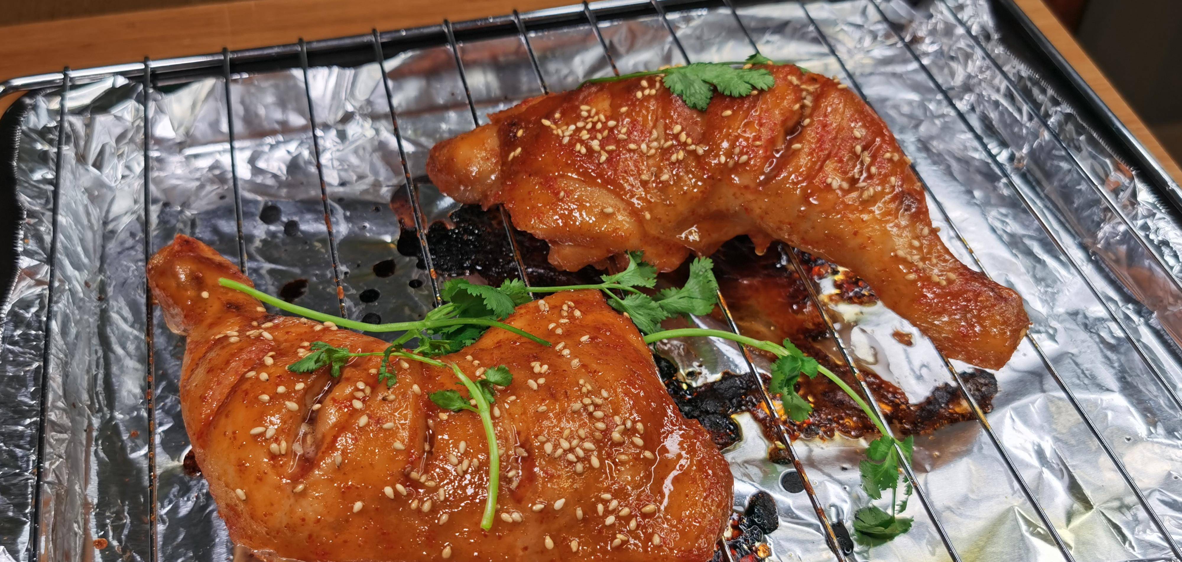 原创奥尔良烤鸡腿的家常做法一个烤箱就能搞定外脆里软香嫩多汁