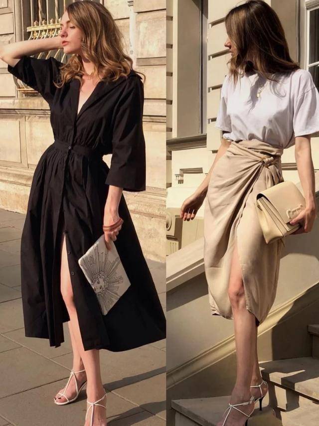 多以纯色系为主,细节却很出彩,最后则是腰,法国女人在穿搭时,非常注重