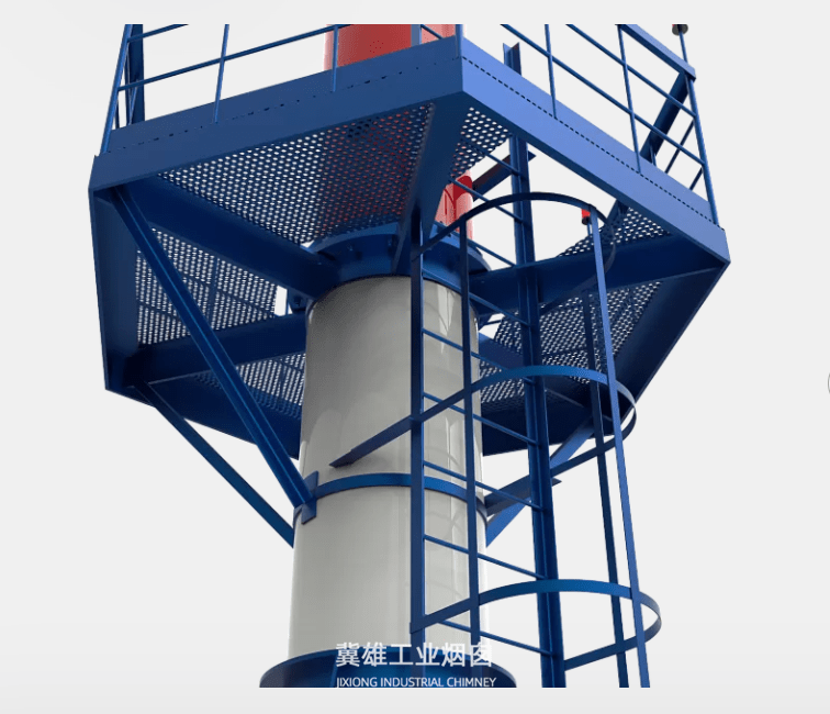 中云化工厂自立式烟囱厂家玻璃钢厂家的区别_平台_施工_方钢