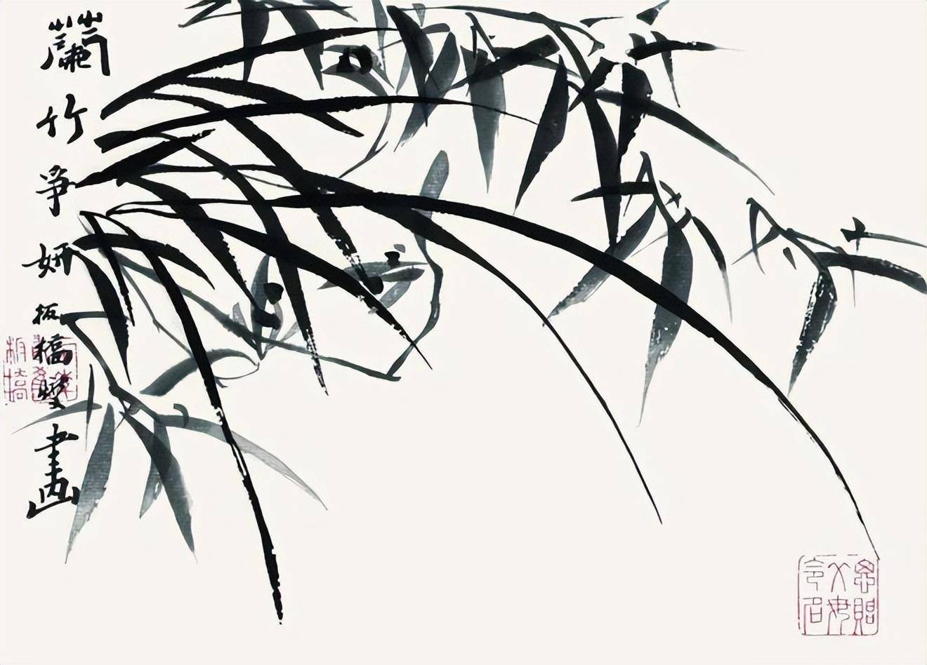 斋木版水印中心印刷员工,齐白石书画院院长汤发周发布_板桥_兰竹_作品