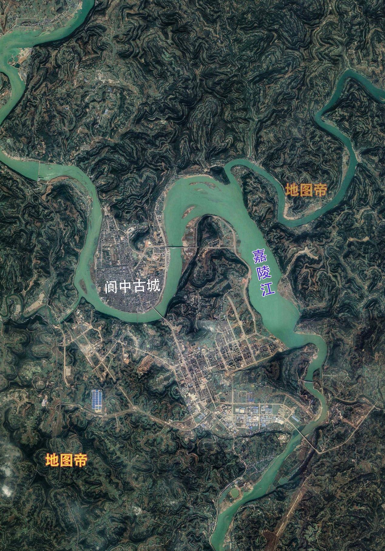 阆中市地形图图片
