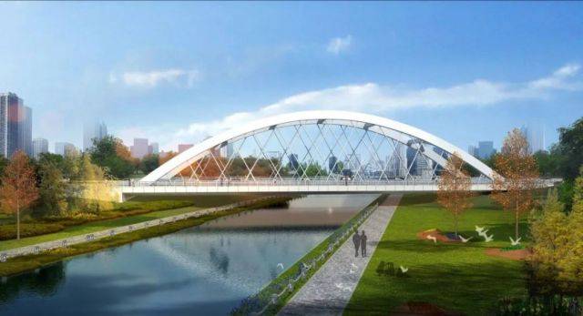 一桥一景济南起步区两座系杆拱桥桥梁主体完工