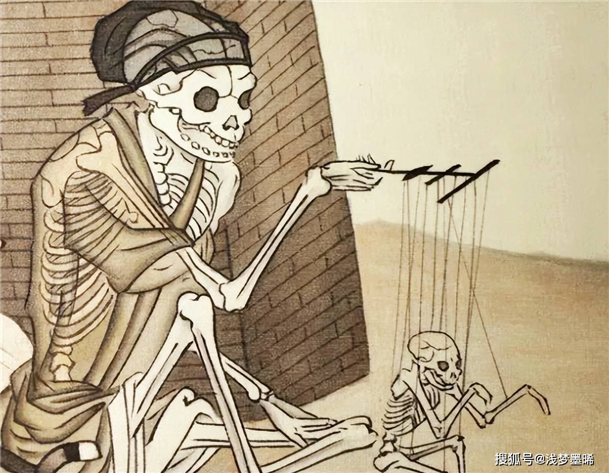南宋有一幅"鬼画",画中内容很是诡异,至今无人能参透其中深意_骷髅