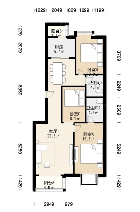 北京美景东方户型图图片