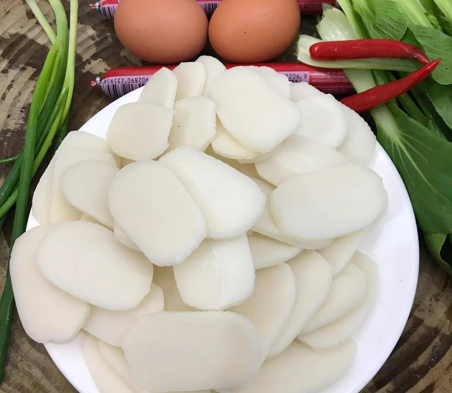 家常炒年糕,一点也不粘锅,每次都能吃一盘!_做法_辣椒油_鸡精