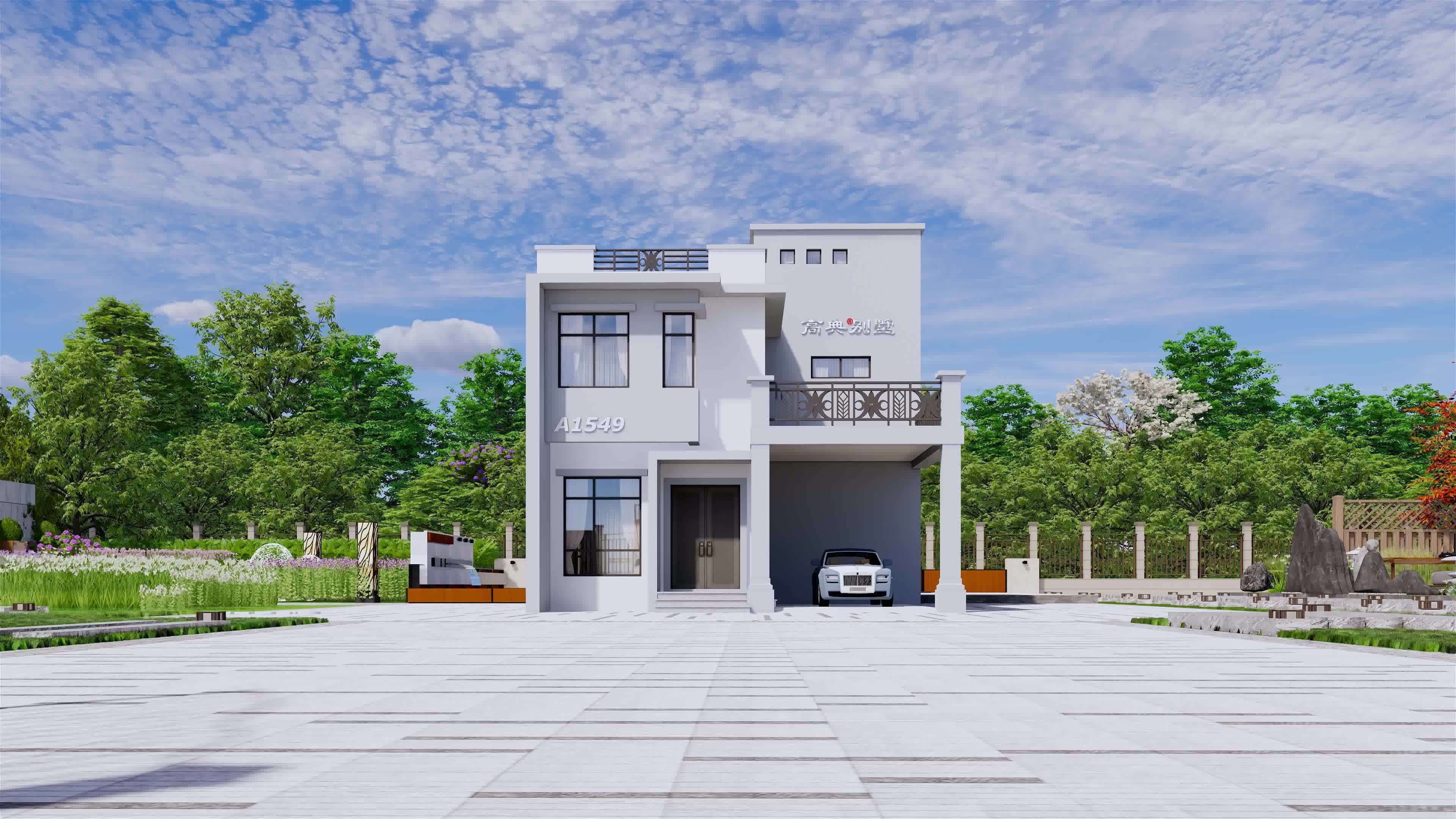 农村自建房现代风格,入户设计效果图