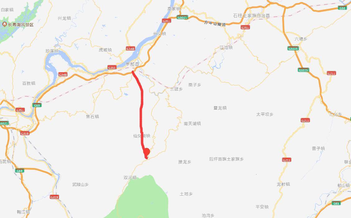 这条高速公路就是丰都游轮辅港至南天湖高速公路,线路长约39