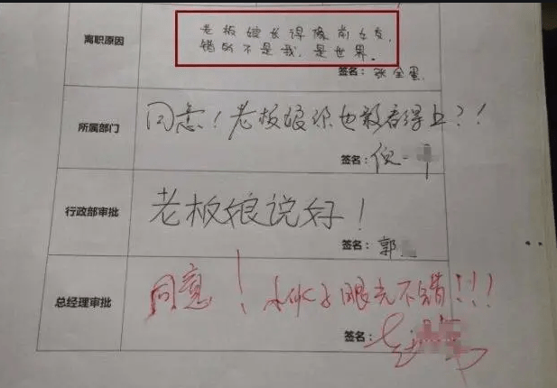 翅膀硬了辞职书图片图片