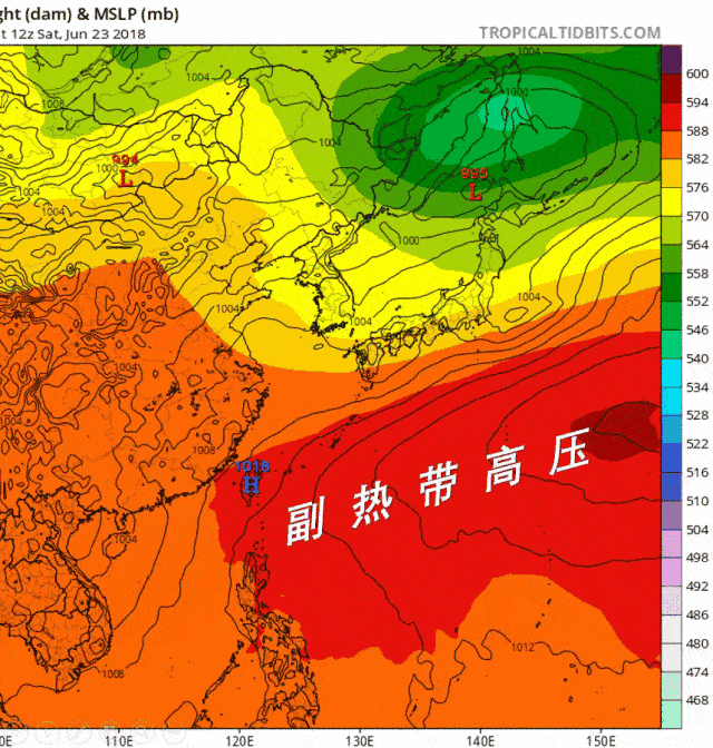 天气预报中的"副高",强度和位置变化,对我国天气影响巨大_台风_高压