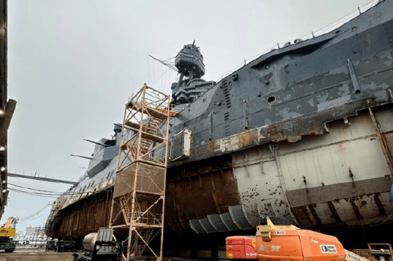世界上唯一一艘超无畏舰“德克萨斯”号战列舰维修最新进展曝光_手机 