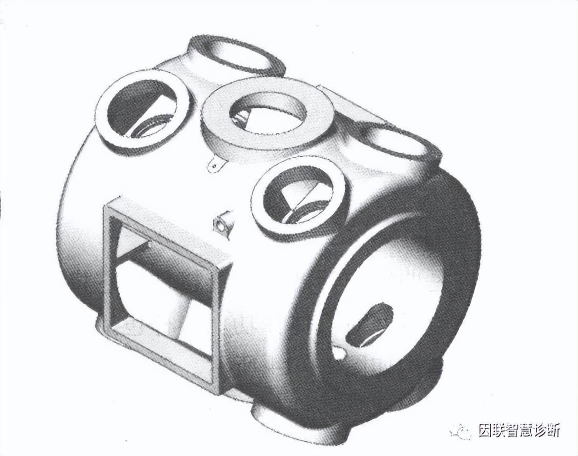 图2 一进一出铸铁缸体往复式压缩机的机体包括气缸体和曲轴箱两部分
