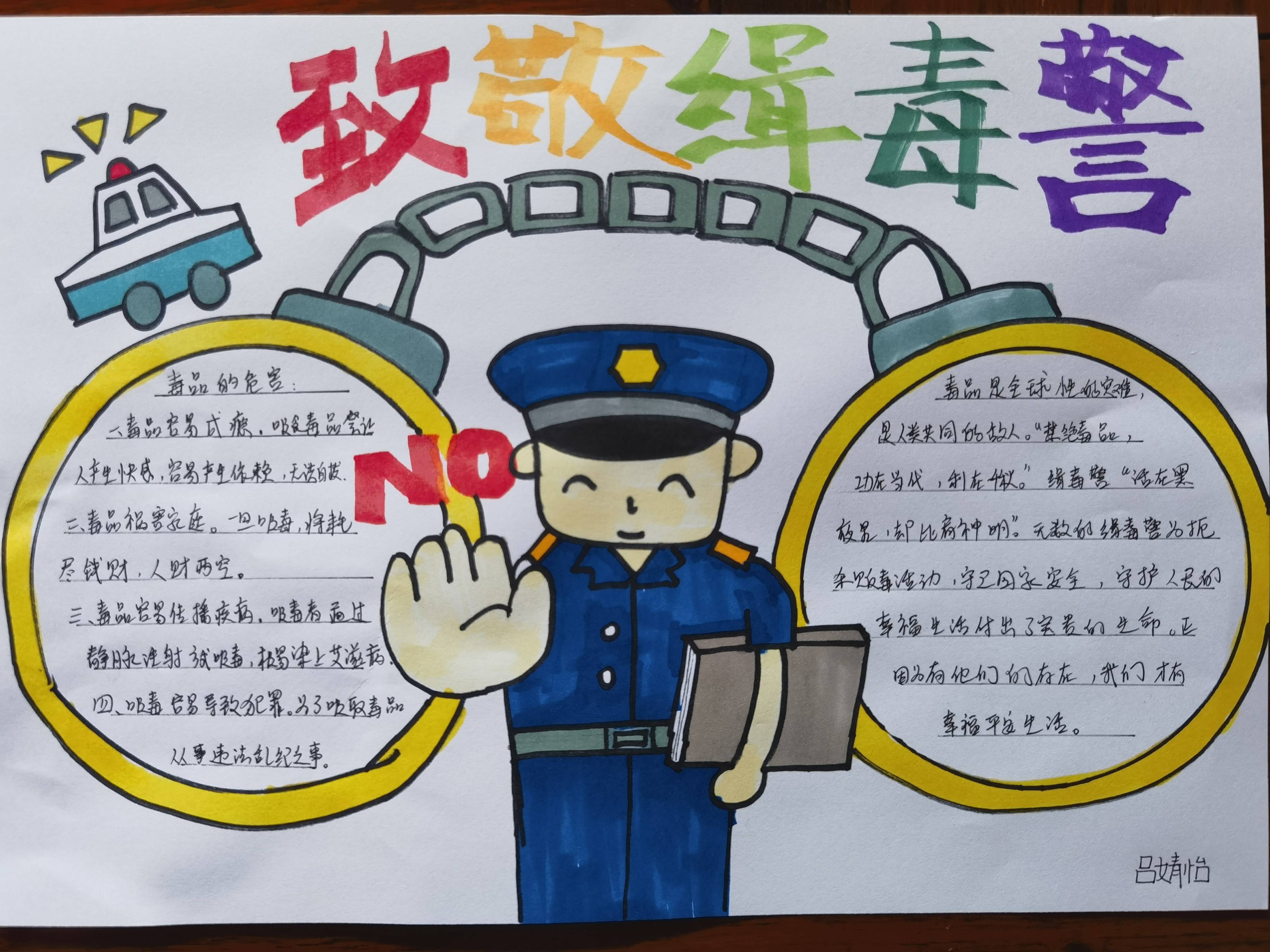 缉毒警简笔画图片