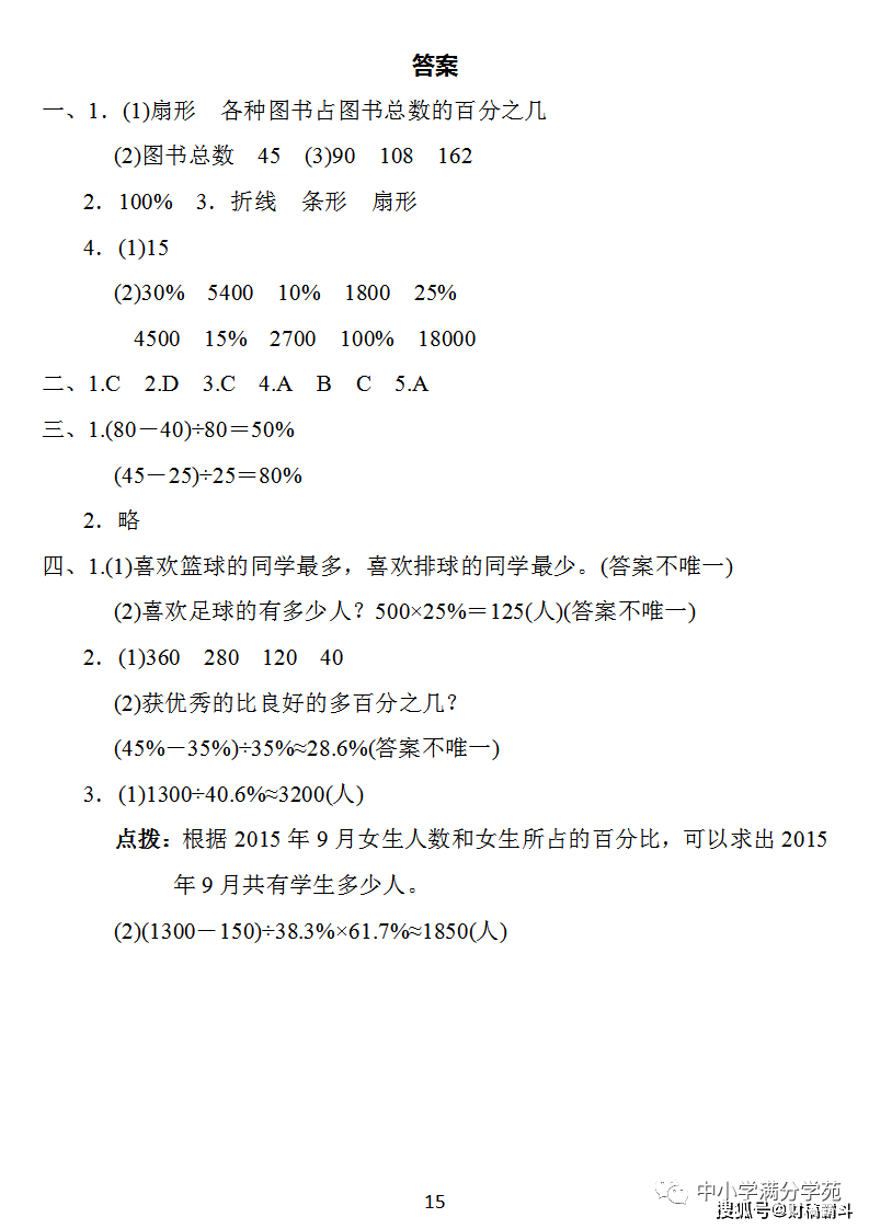 六年级数学上册：第七单位检测卷4套+谜底，典范、全面，可下载！