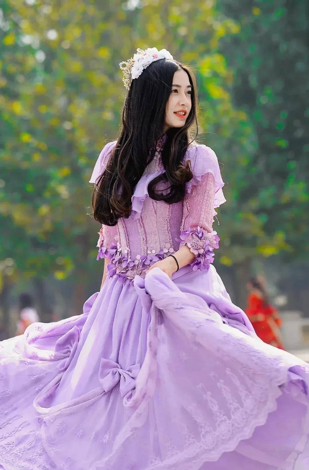 杨颖紫色衣服图片