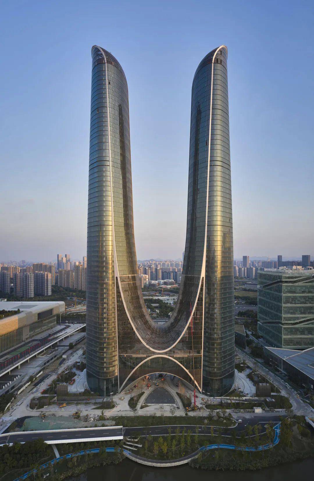 长三角最高双塔建筑、杭州第一高楼——杭州之门竣工_设计_城市_塔楼