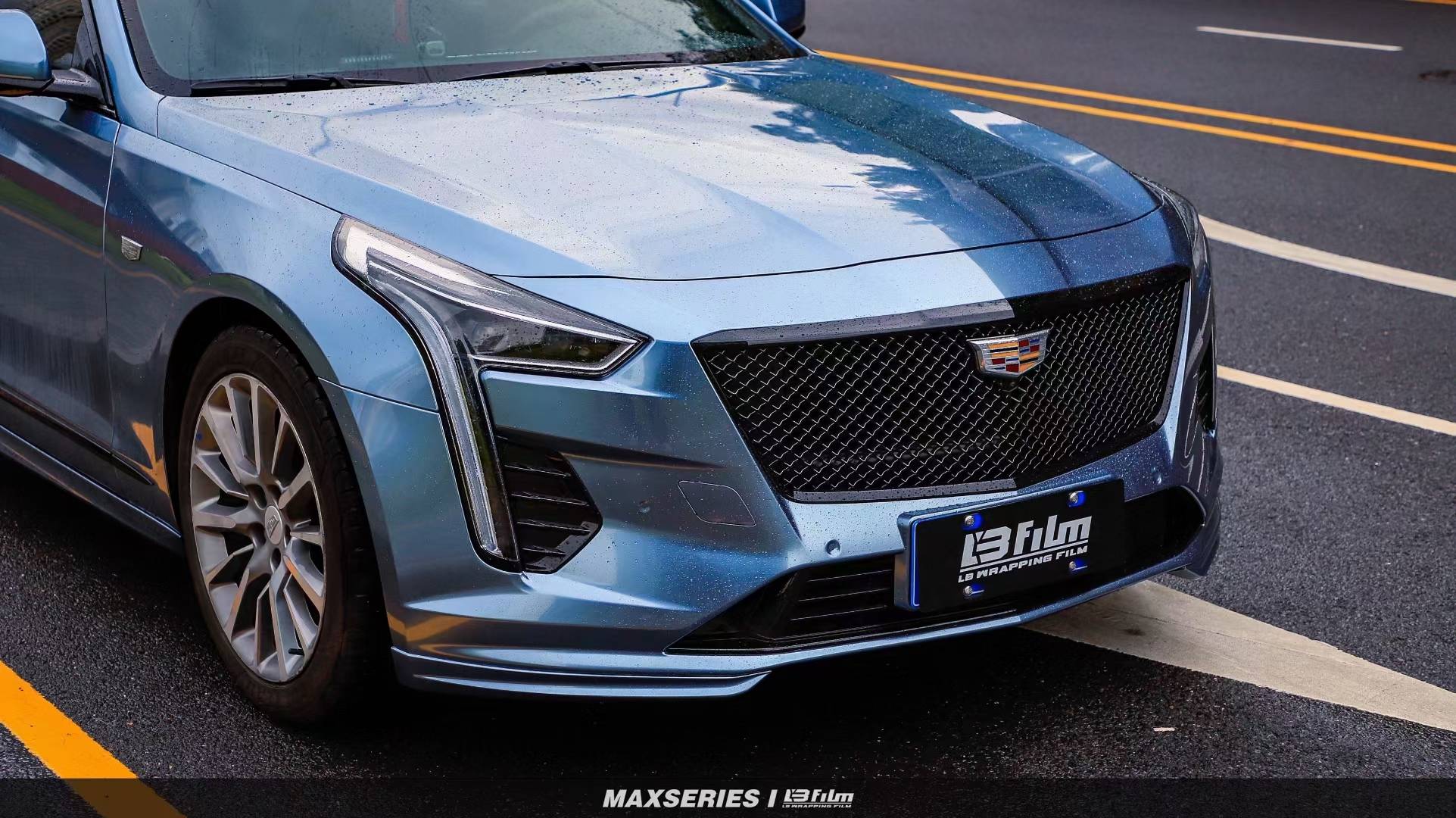 凯迪拉克ct6-lb改色膜液态金属钨蓝,自然界无法捉摸的蓝_搜狐汽车