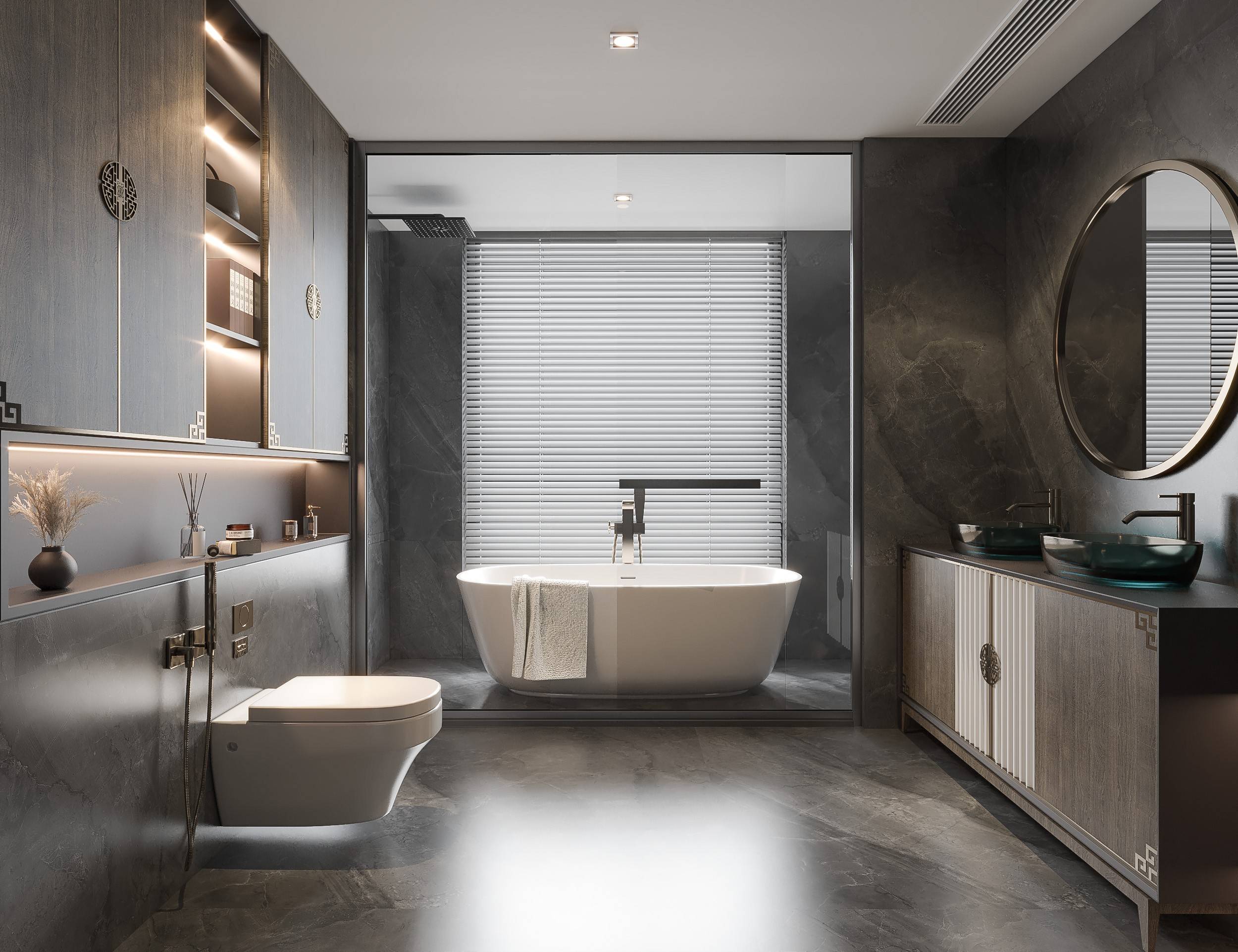 眼前一亮的浴室照明方案,看了就爱上!_灯光_灯具_淋浴