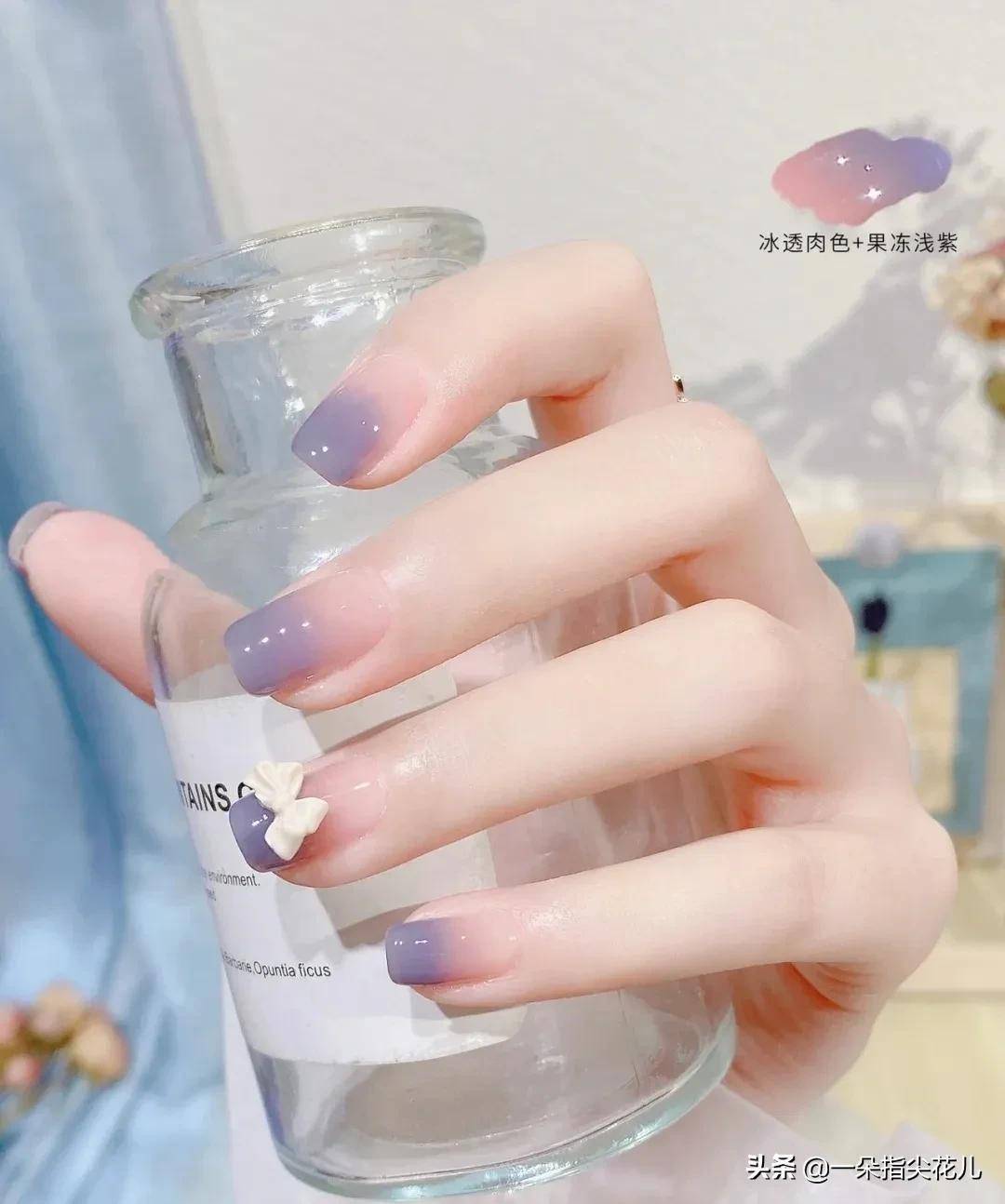分享10款短指甲渐变款式美甲,超级好看又百搭_图片_网络_果冻