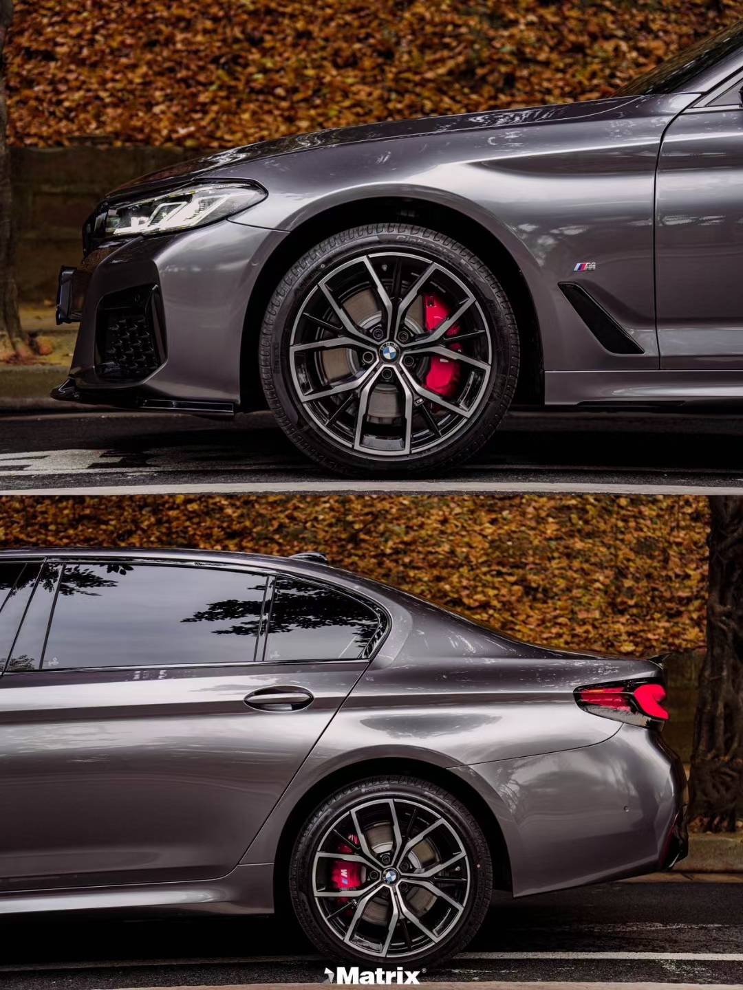 宝马5系矩阵改色膜液态金属枪灰,沉稳老练 气势凌人_灰色_案例_门店