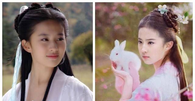 原来，刘亦菲是“嫦娥”的最佳人选，手捧玉兔，比小龙女还要神仙