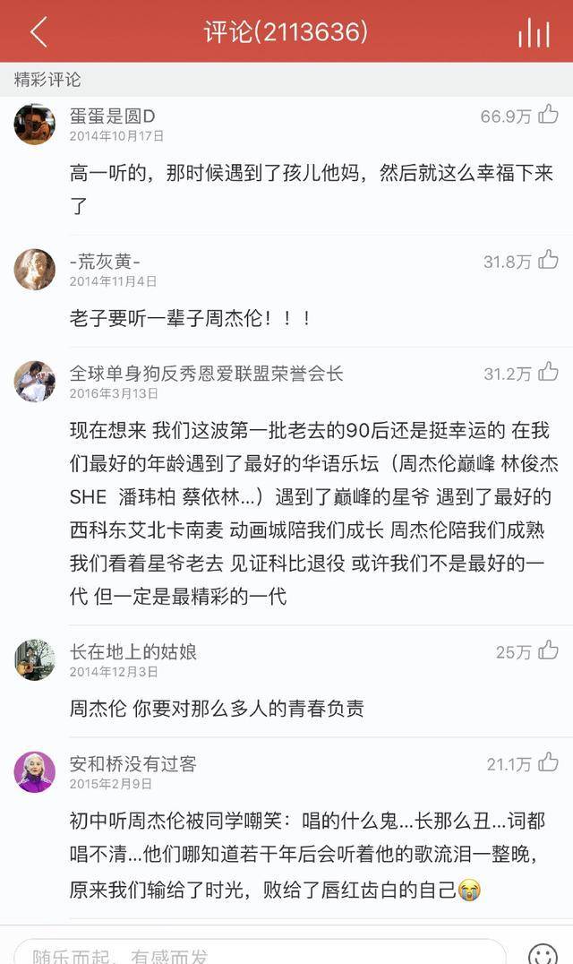 网易云评论前五的那五首歌事实有何过人之处？第一名从没变过