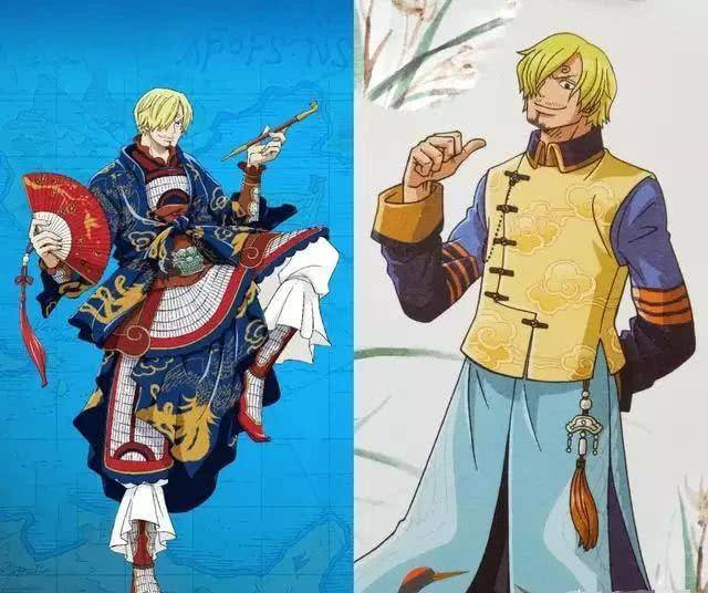 海贼王中国风草帽海贼团路飞黄袍加身加冕五皇,索隆化身关云长_娜美