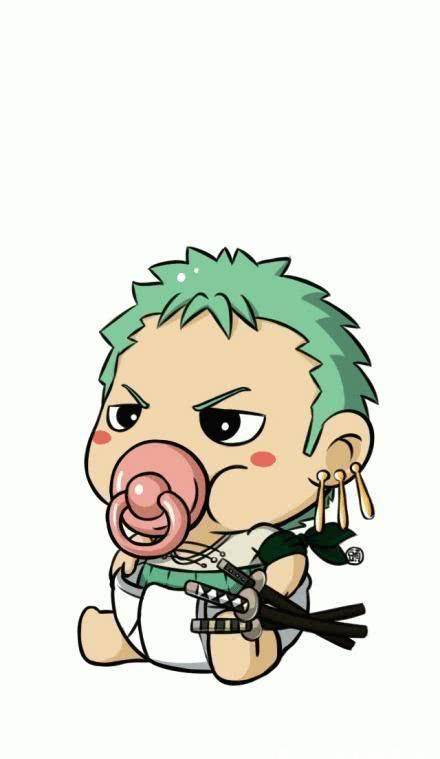 海贼王手绘草帽海贼团叼奶嘴系列萌萌哒,路飞叼着奶嘴不忘吃肉_小时候