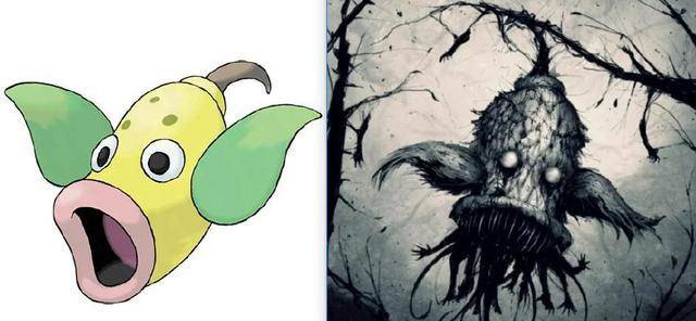 神奇宝贝出演"恐怖片",黑化的画风,你还能认识它们么?_耿鬼_样子_什么